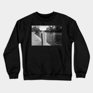 Public boat moorings on the River Bure, Norfolk Broads Crewneck Sweatshirt